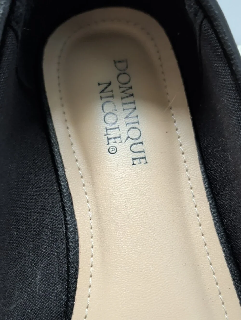 Dominique Black Faux-Leather Ballet Flats with Square Buckle
